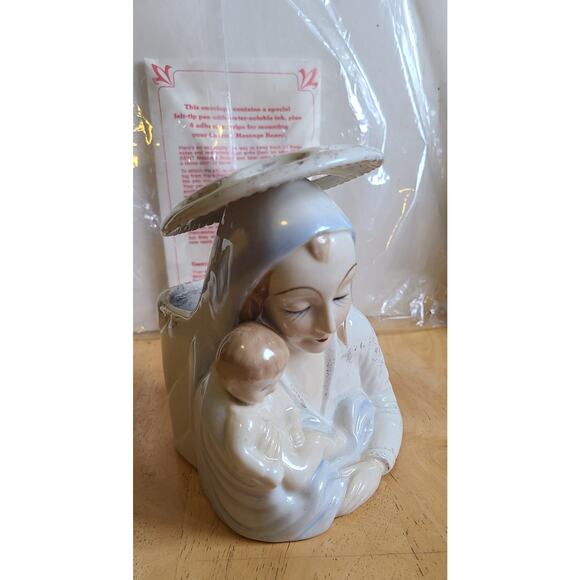 Mother Mary and baby Jesus Planter pen holder vintage religious Decor gothic - Picture 4 of 8